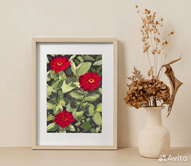 Картины цветы акварелью/гуашью