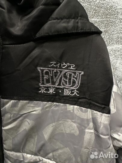 Пуховик Evisu Black-Grey Logo Over Оригинал