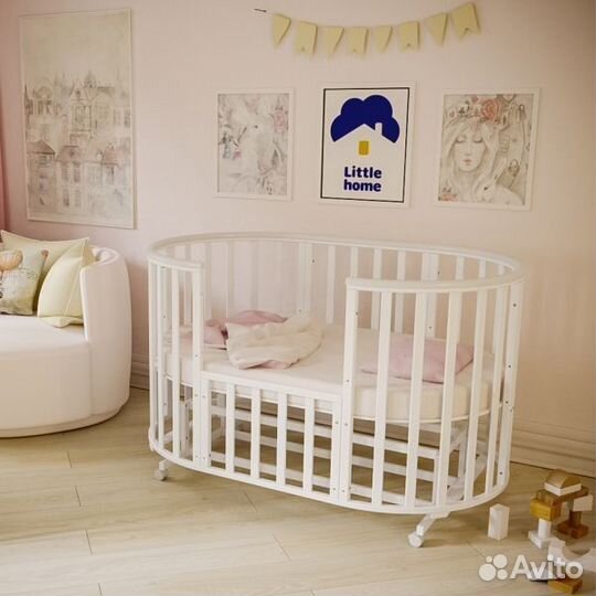 Детская кроватка трансформер с маятником 6 в 1