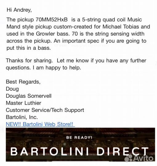 Bartolini Quad Coil MM 5-string 4-string MusicMan