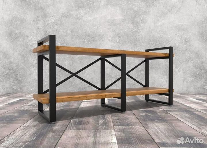 Тумба под тв Айсберг Лофт 120 черный/дуб крафт таб