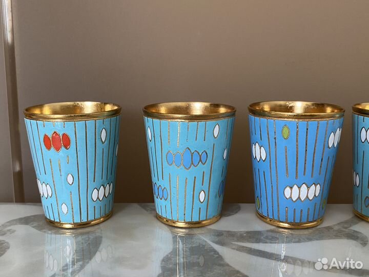 Два набора стопок Горячие эмали люм СССР