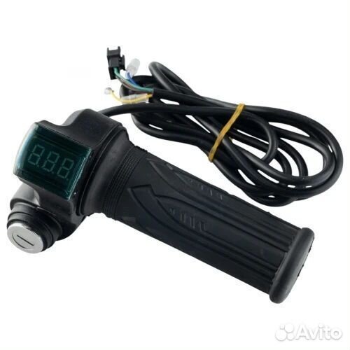 Ручка газа с вольтметром и замком зажигания AVS-07 кабель 1,7м для электросамокатов электровелосипед
