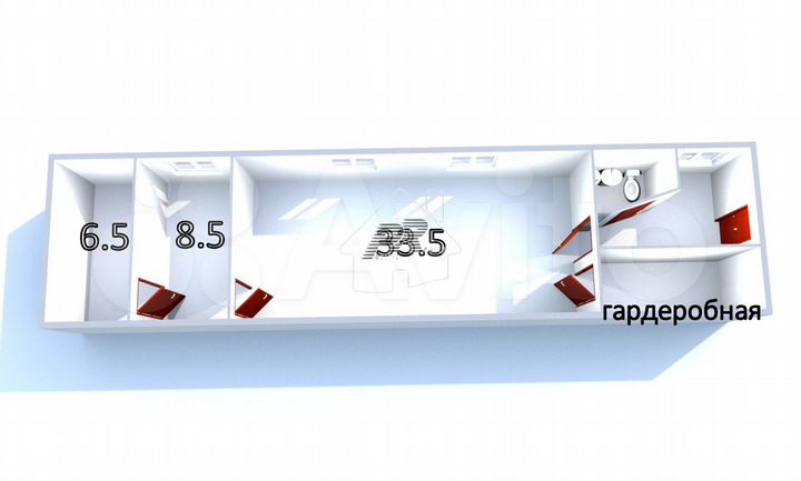 Помещение - 65 кв. м с с/у
