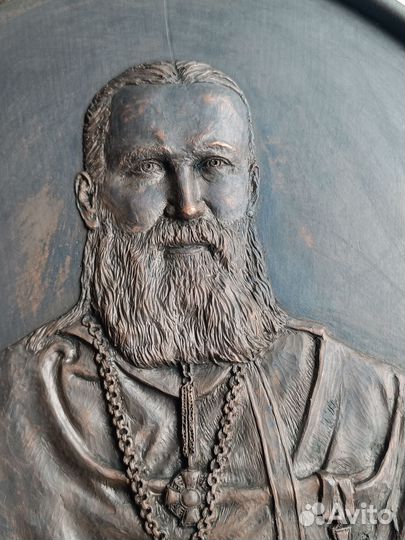 Барельеф иоаннкронштадтский. Медный