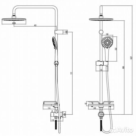 Душевая стойка Lemark Bronx lm3788bl