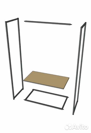 Стеллаж для одежды в стиле лофт A1790-02-чч