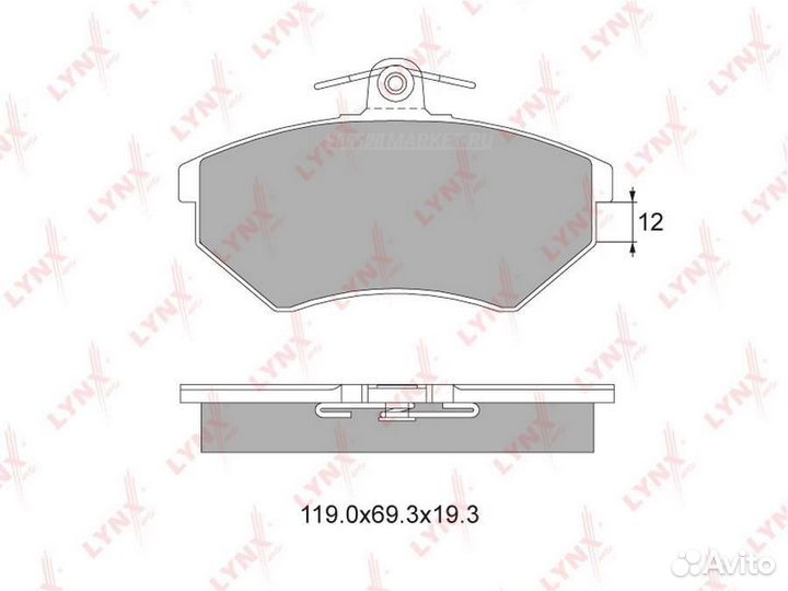 Lynxauto BD-1205 Колодки тормозные дисковые перед