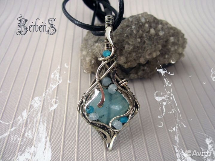 Кулон с аквамарином