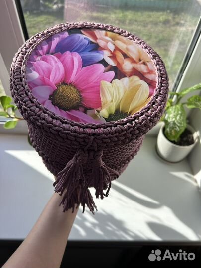 Корзина интерьерная из полиэфирного шнура