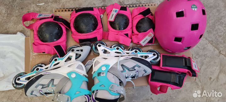 Детские роликовые коньки и защита