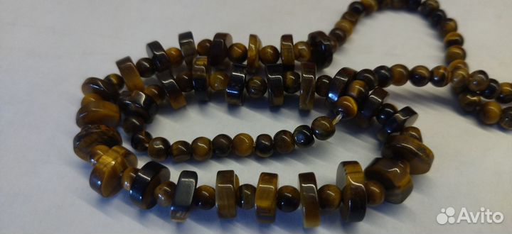 Бусы камень-тигровый глаз 49 см