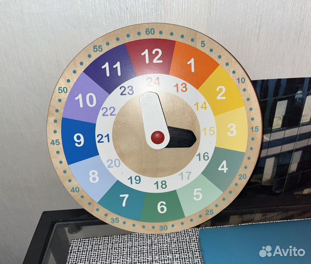 Детские,обучающие деревянные часы Икеа