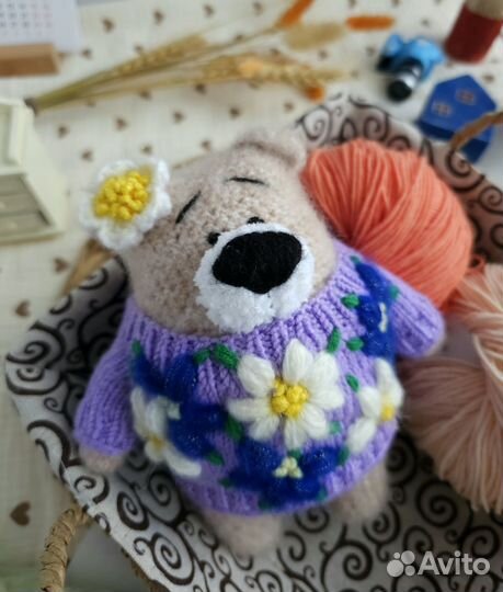 Плюшевый мишка, вязаный мишка ручной работы