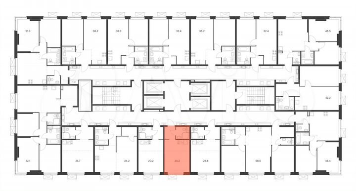 Квартира-студия, 20,2 м², 24/33 эт.
