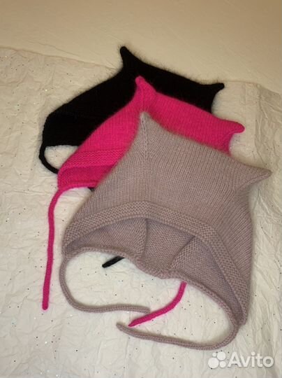 Коточепчик шапка чепчик с ушками devil hat