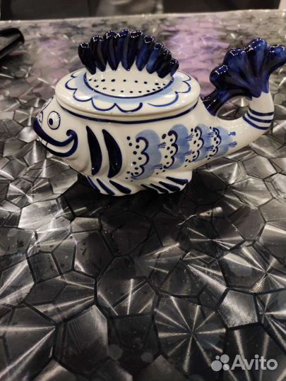 Шкатулка Рыба Гжель