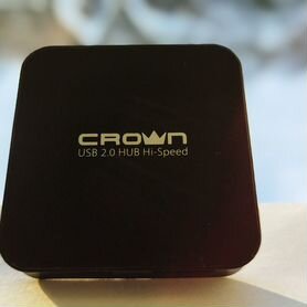 Usb хаб на 4-порта crown cmcr-009 (черный)