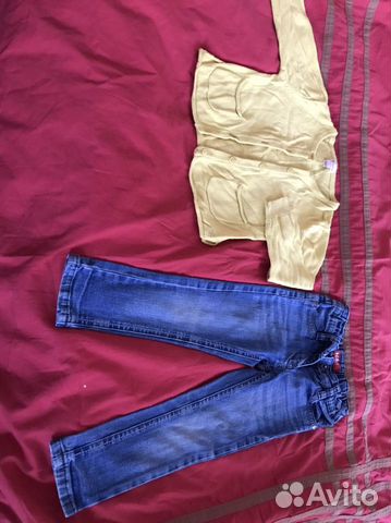 Платья, джинсы, кофта, вещи пакетом размер 86-92