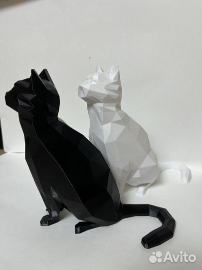 Интерьерные коты (полигональные) из пластика