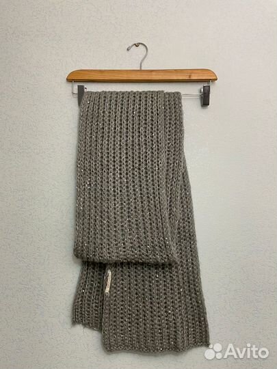 Шарф серый с блёстками