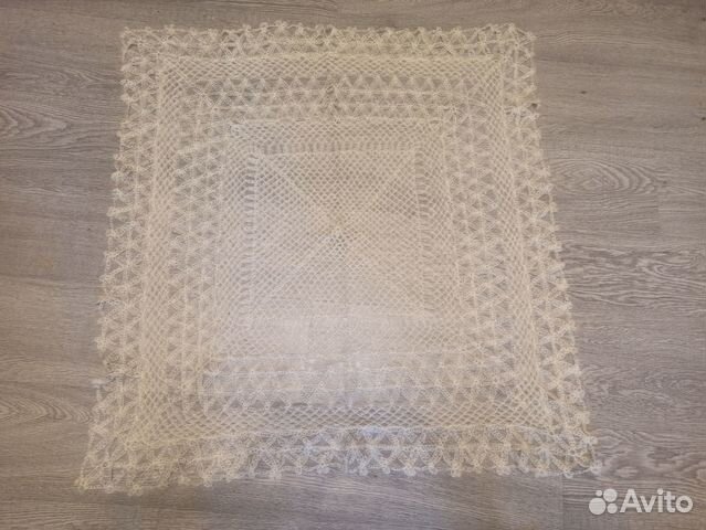 Шаль оренбургская пуховая кружевная размер 95х95