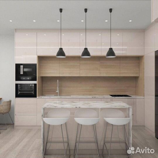 Кухонный гарнитур прямой матовый