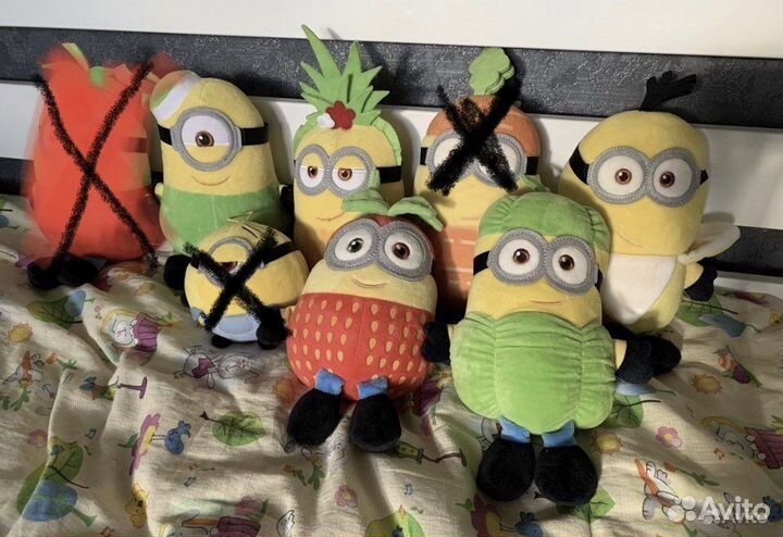 Мягкие игрушки:Миньоны, Мишка, собачки