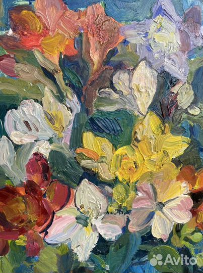 Интерьерная картина маслом «Вечная красота» цветы