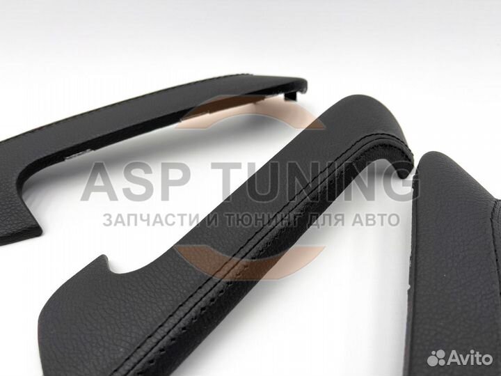 Накладки ручек дверей, экокожа, Гранта (Черный)