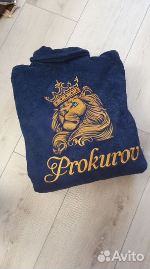 Махровый (велюровый)халат с именной вышивкой