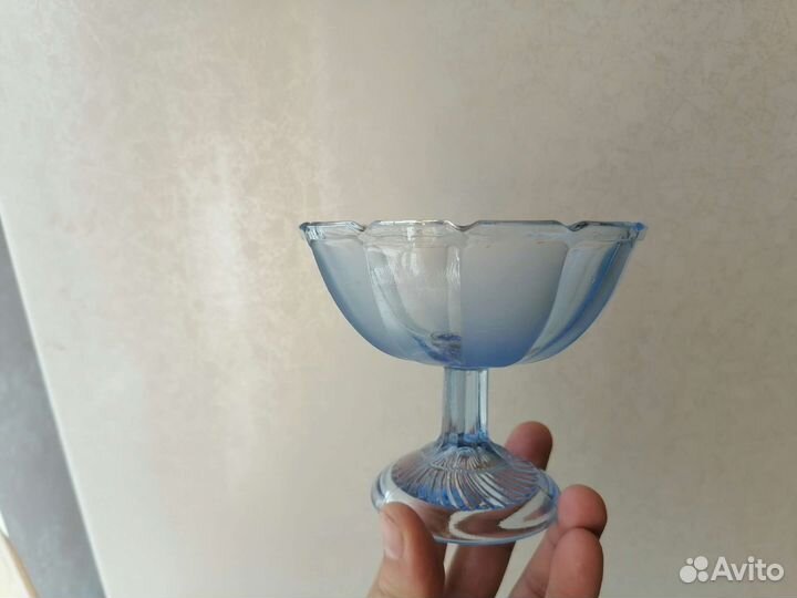 Креманка голубое стекло СССР