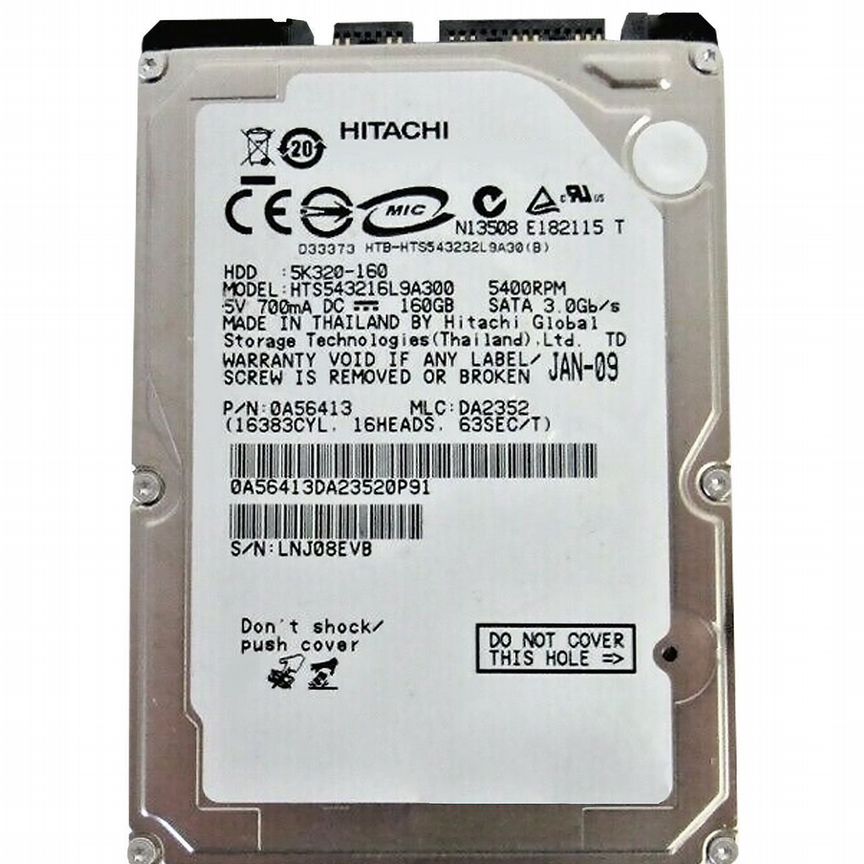 [HTS543216L9A300] Жесткий Диск Hitachi 160gb Hts543216l9a300