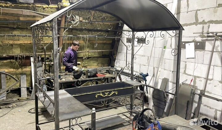 Мангал с печкой под казан