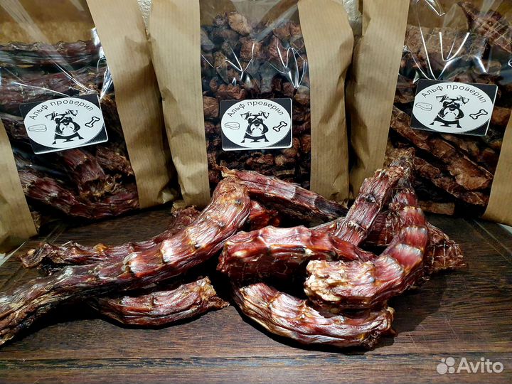 Лакомства для собак. Легкое говяжье, Шея утиная