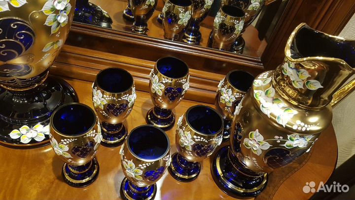 Набор графин и стаканы Богемия Смальта Лепка