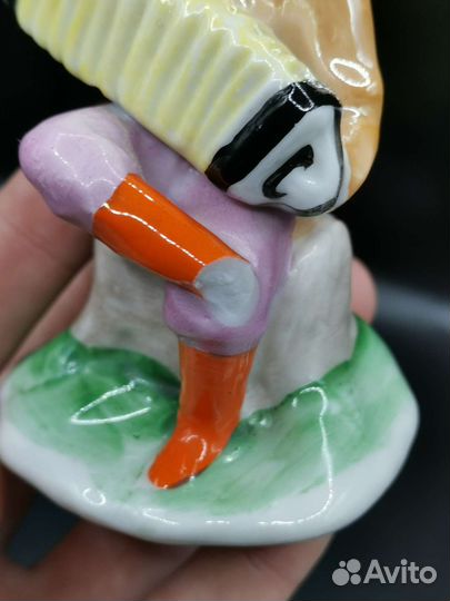 Статуэтка Гармонист Перепляс Дулево С дефектом