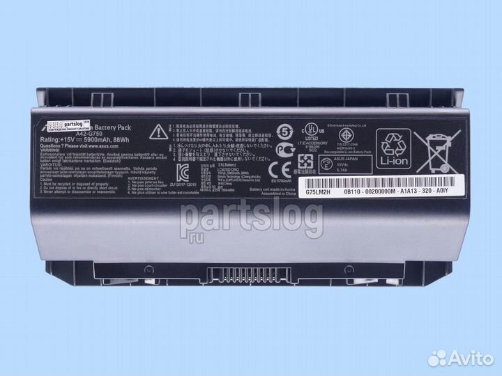 Аккумулятор для Asus A42-G750 15V 5900mAh 88Wh