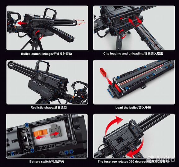 Конструктор пулемет гатлинга совместим с Lego