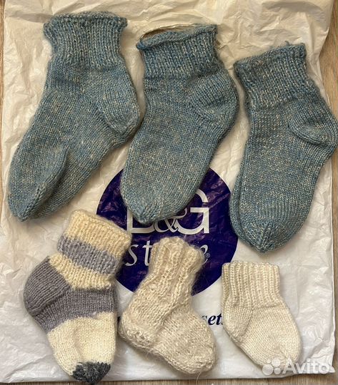 Носки шерстяные вязаные