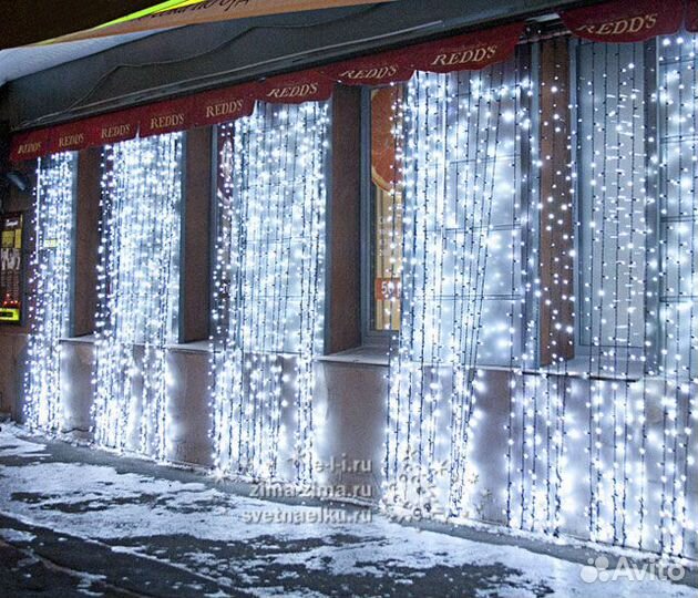 Гирлянда светодиодная уличная,занавес,штора