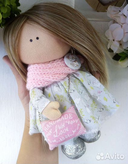 Кукла Тильда. Интерьерная кукла в розовом