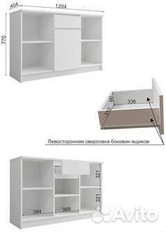 Тумба тв Мори 1204, серый графит, 120*77*40