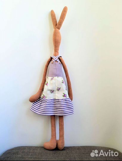 Зайка в сарафане интерьерная кукла тильда