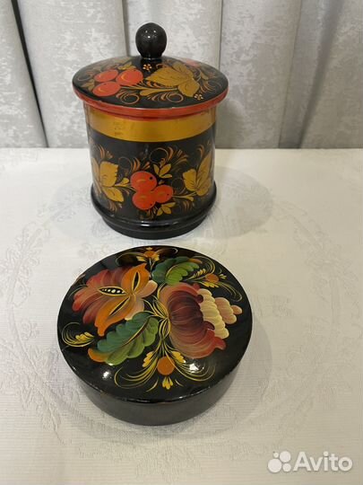 Деревянная шкатулка, банка хохлома