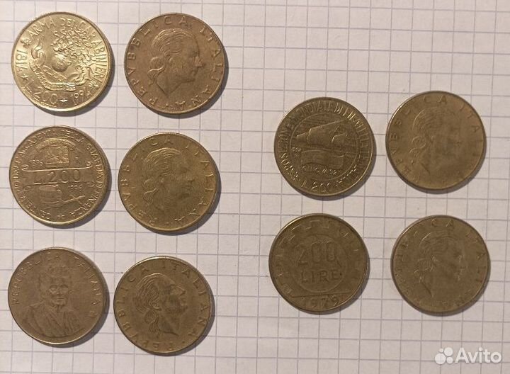 Монеты Итальянской республики в том числе памятные