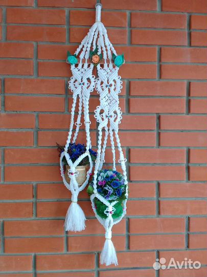 Кашпо подвесное макраме