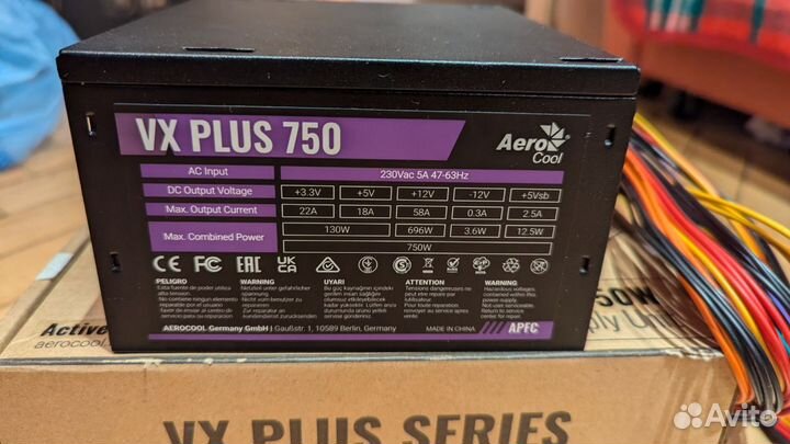 Блок питания Aerocool vx plus 750w