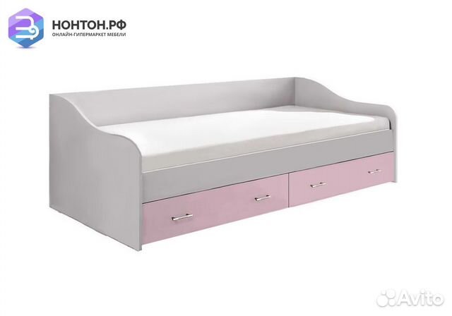 Кровать Вега fashion белый / розовый