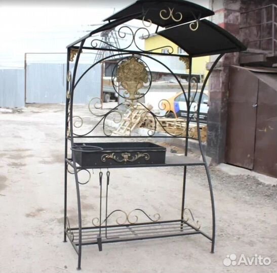 Мангал с печью под казан